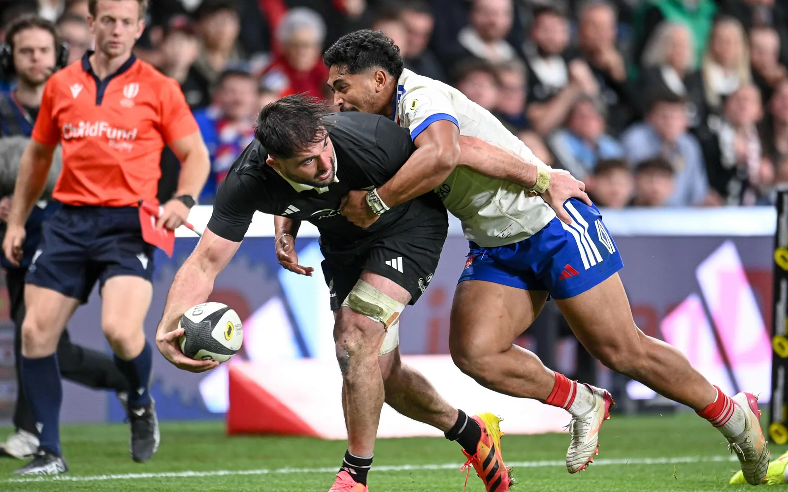Luke Jacobson in action against France.